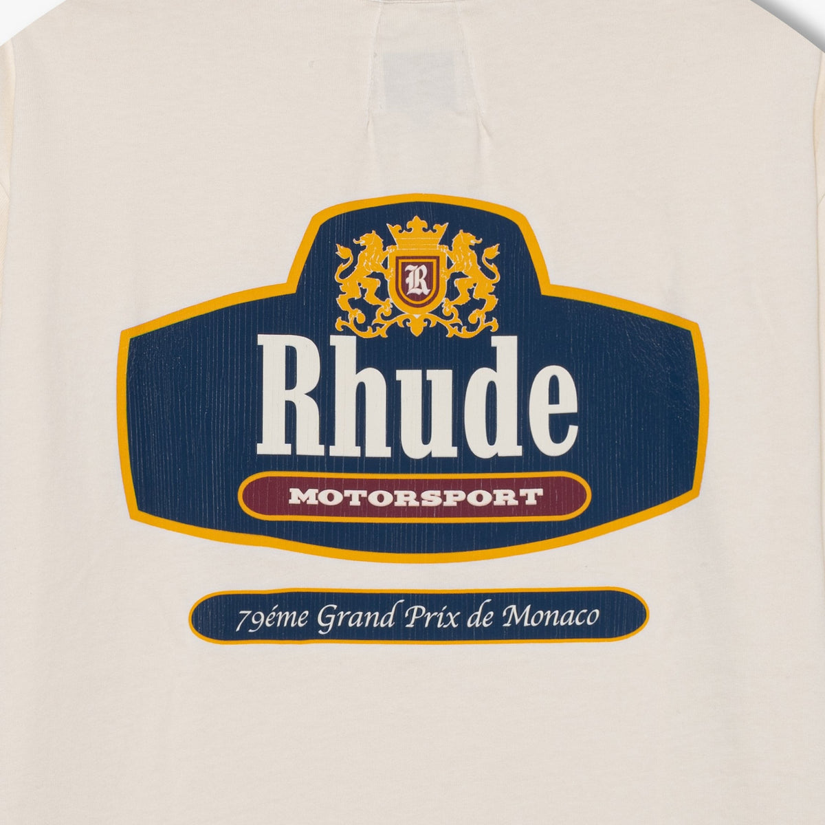 RHUDE RACING CREST TEE VINTAGE WHITE NAVY