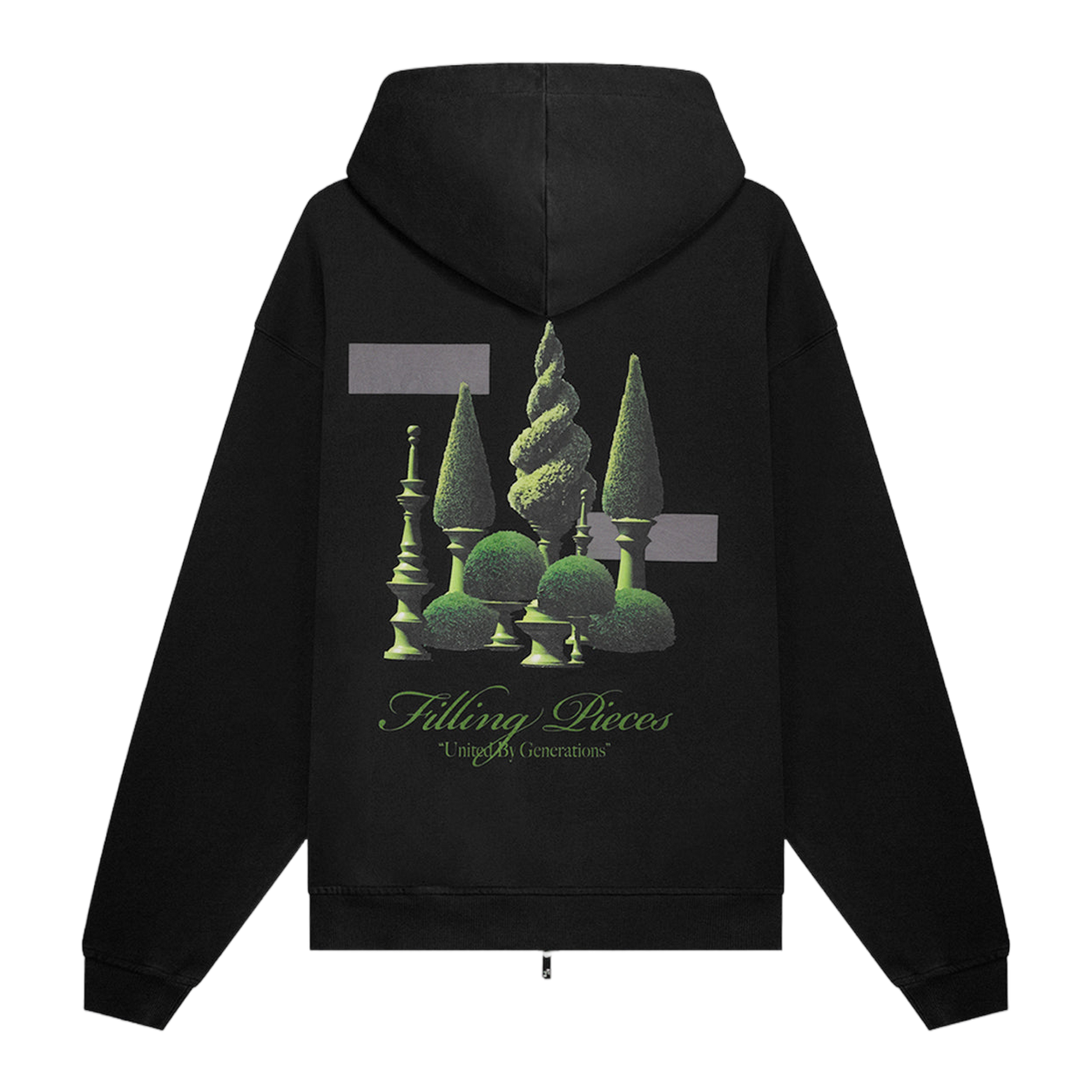 Zip Hoodie Topiary Vintage Black