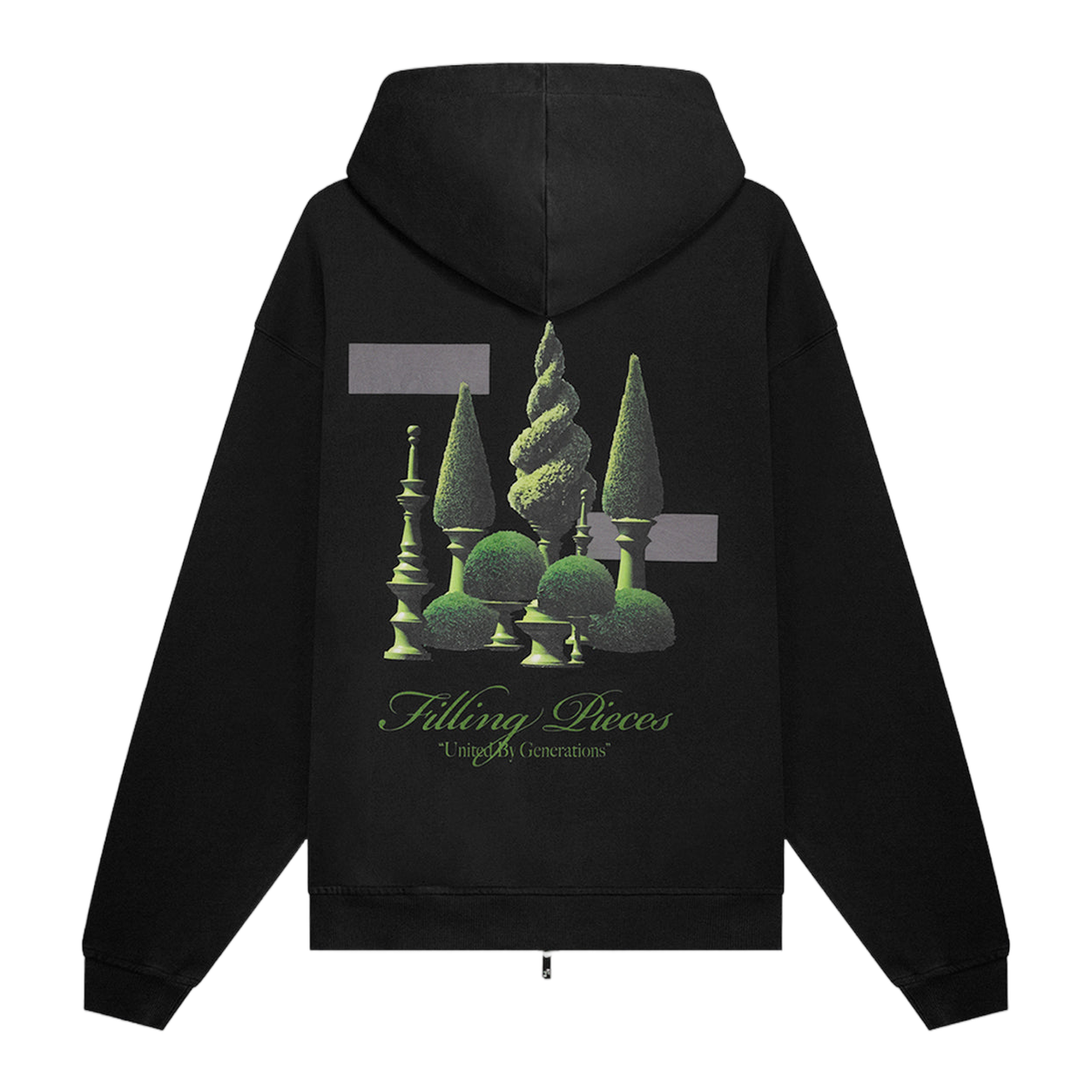 Zip Hoodie Topiary Vintage Black