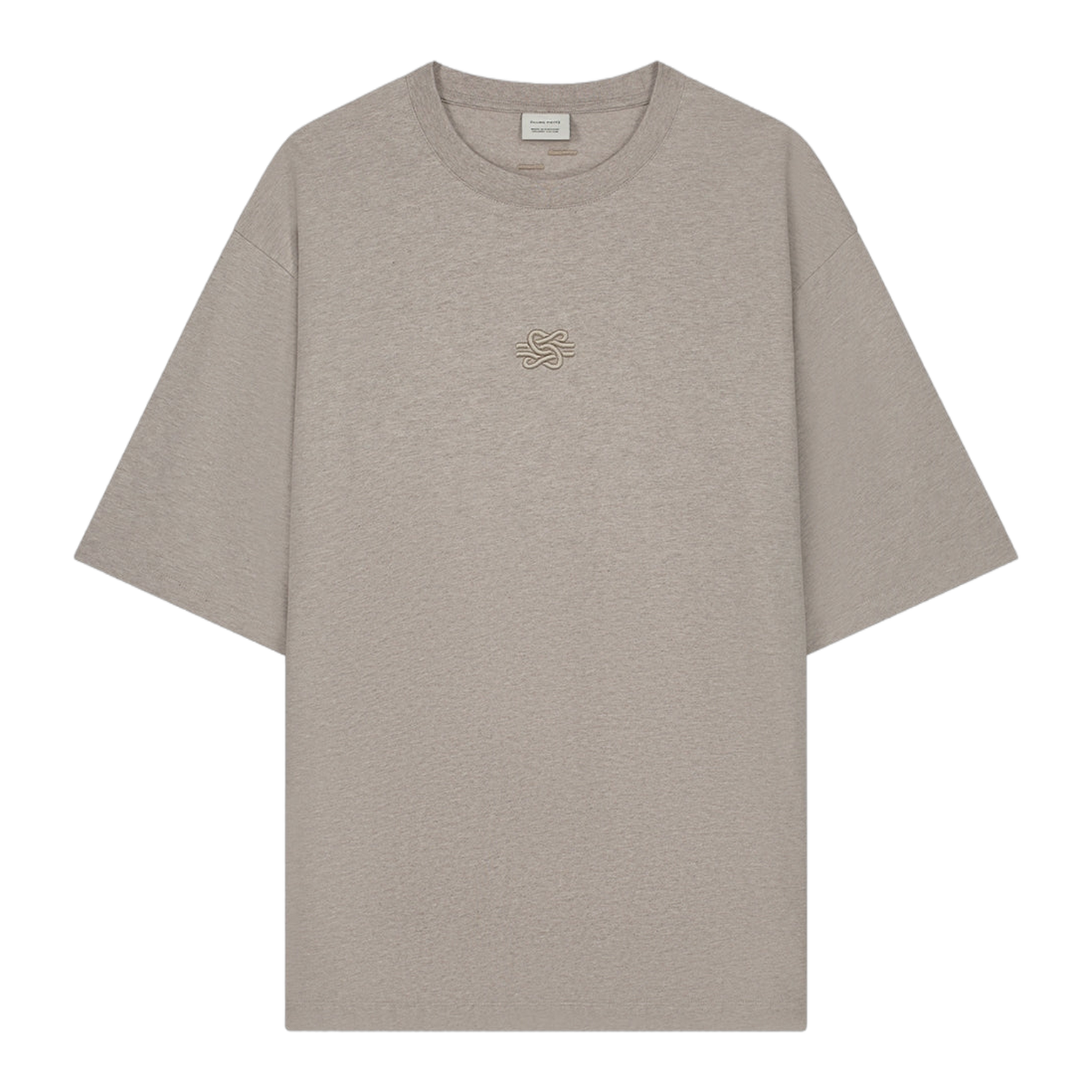 T-Shirt Boxy Embroidered Melange Pure