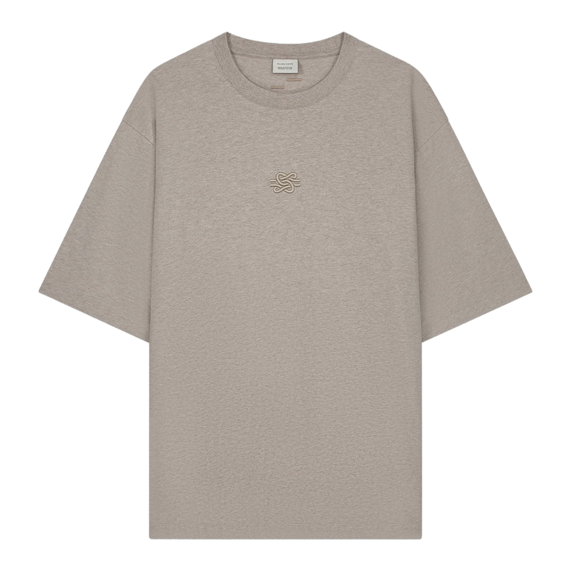 T-Shirt Boxy Embroidered Melange Pure