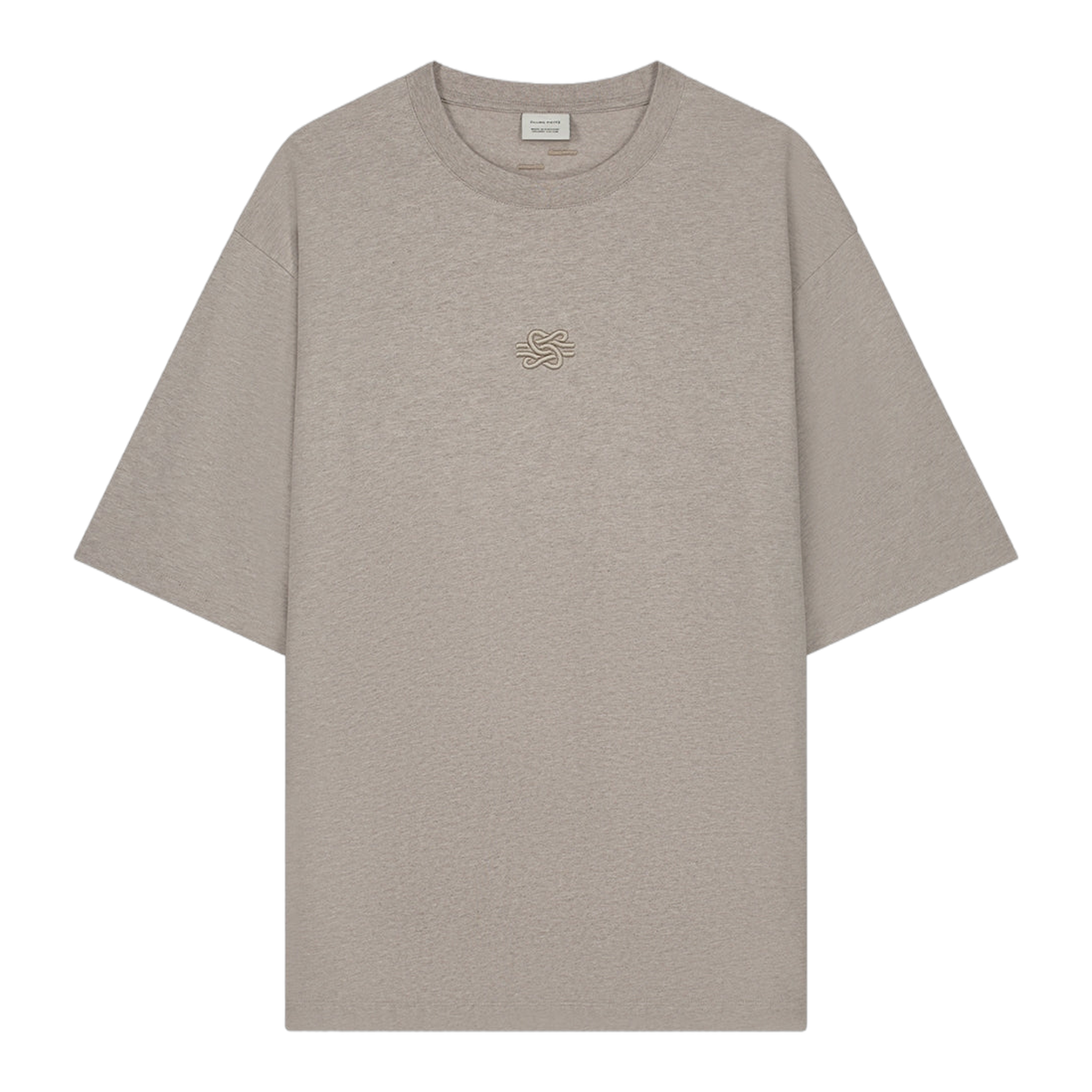 T-Shirt Boxy Embroidered Melange Pure