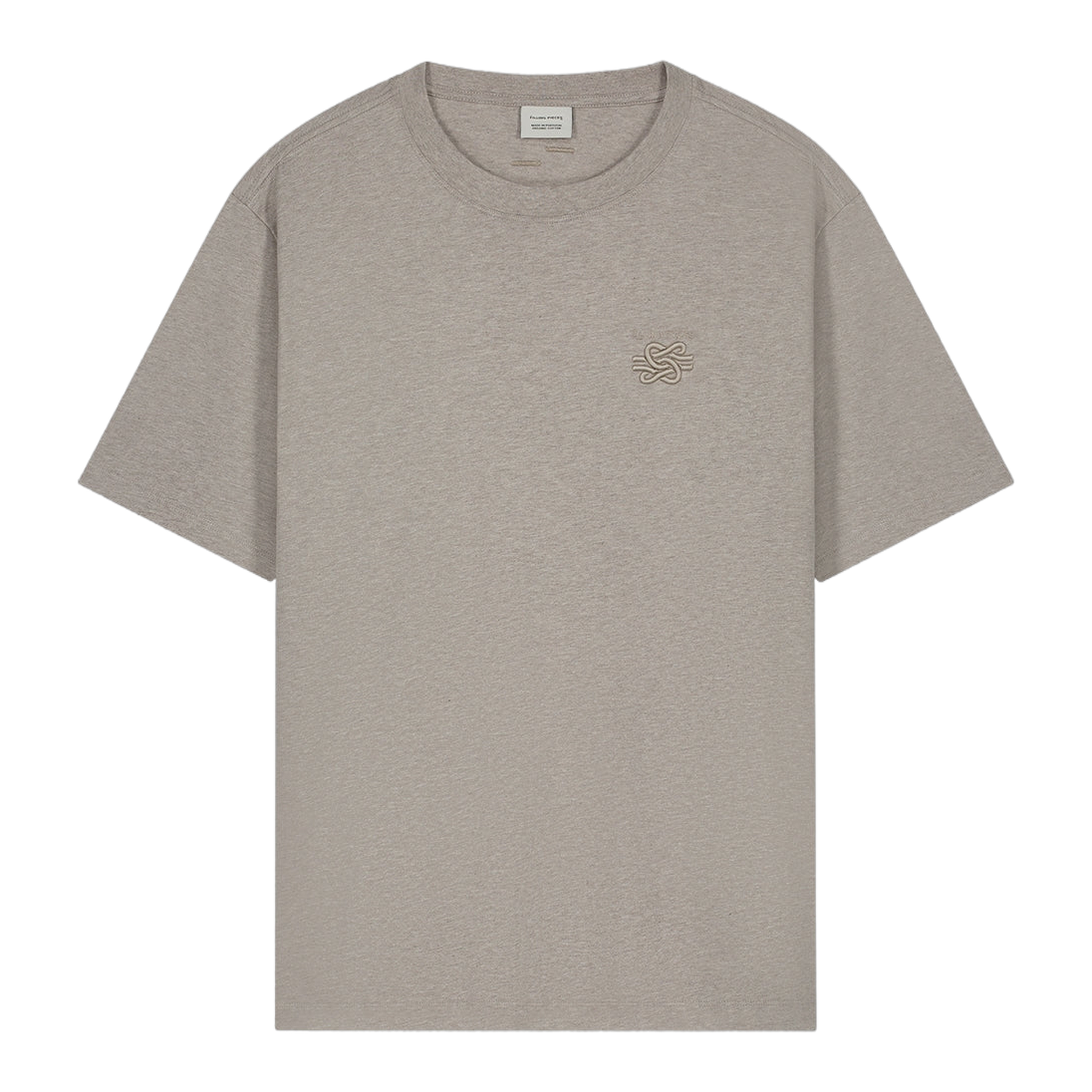 T-Shirt Embroidered Knot Melange Pure