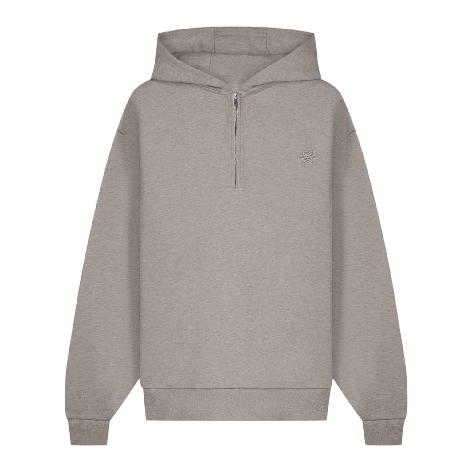 Half Zip Hoodie Melange Pure