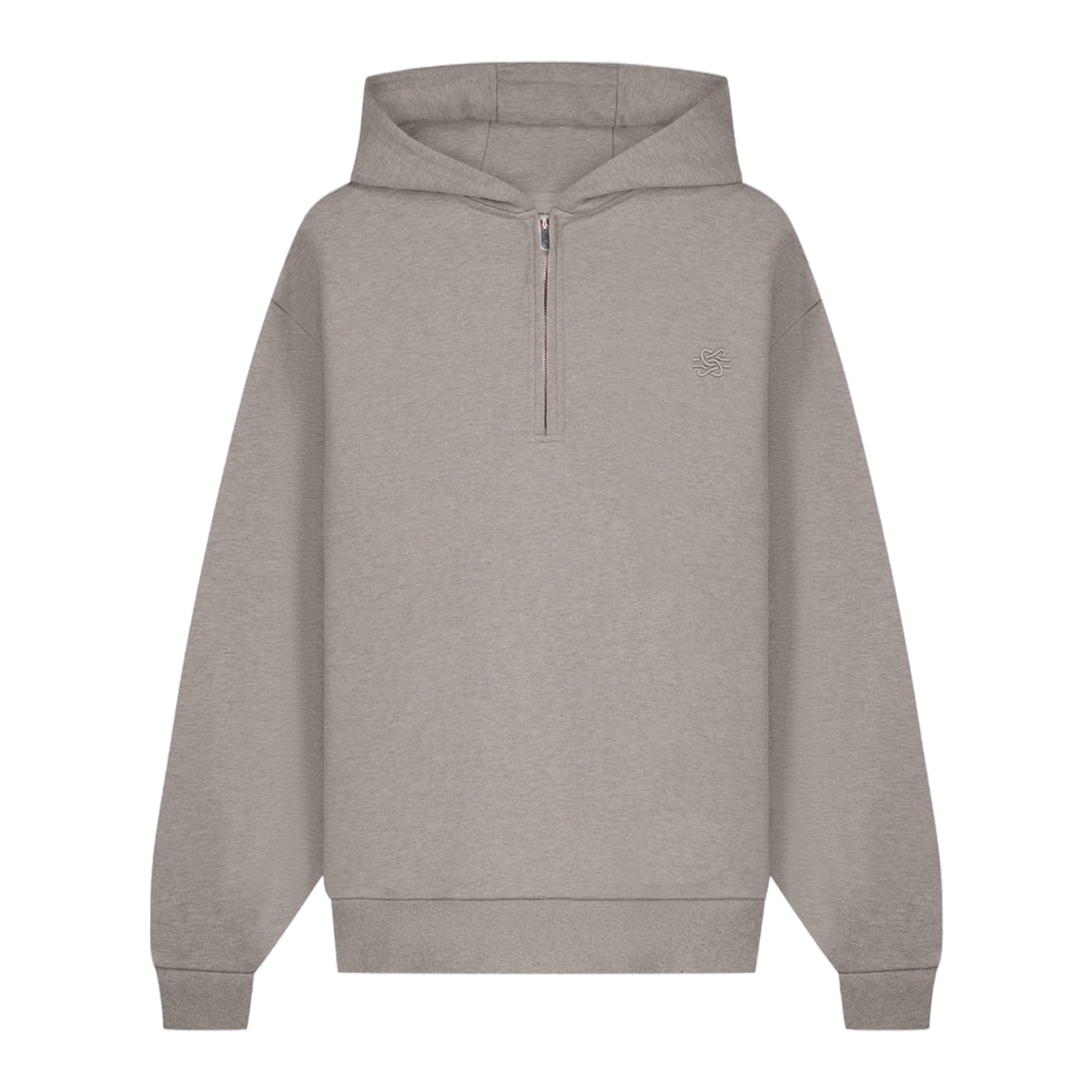 Half Zip Hoodie Melange Pure