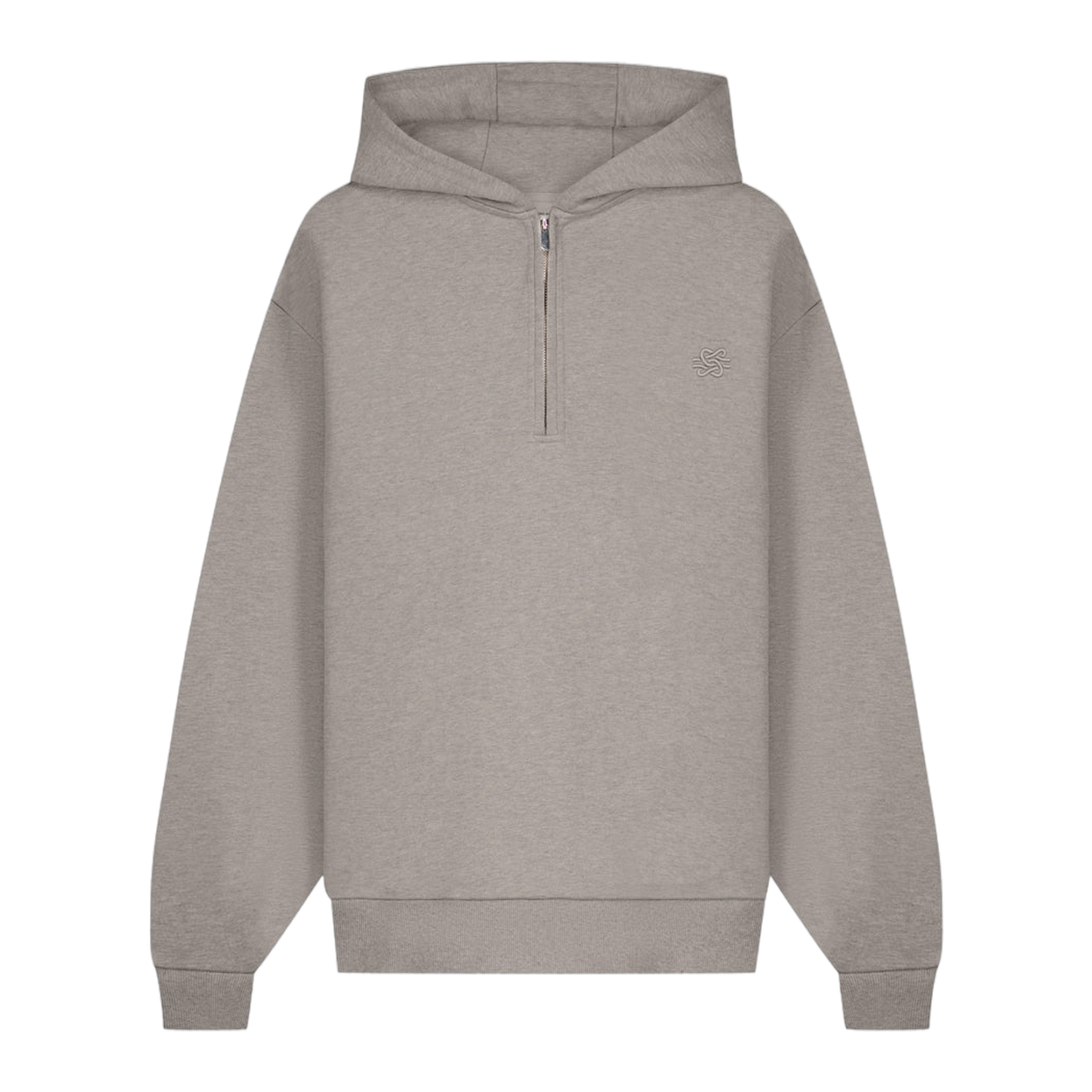 Half Zip Hoodie Melange Pure
