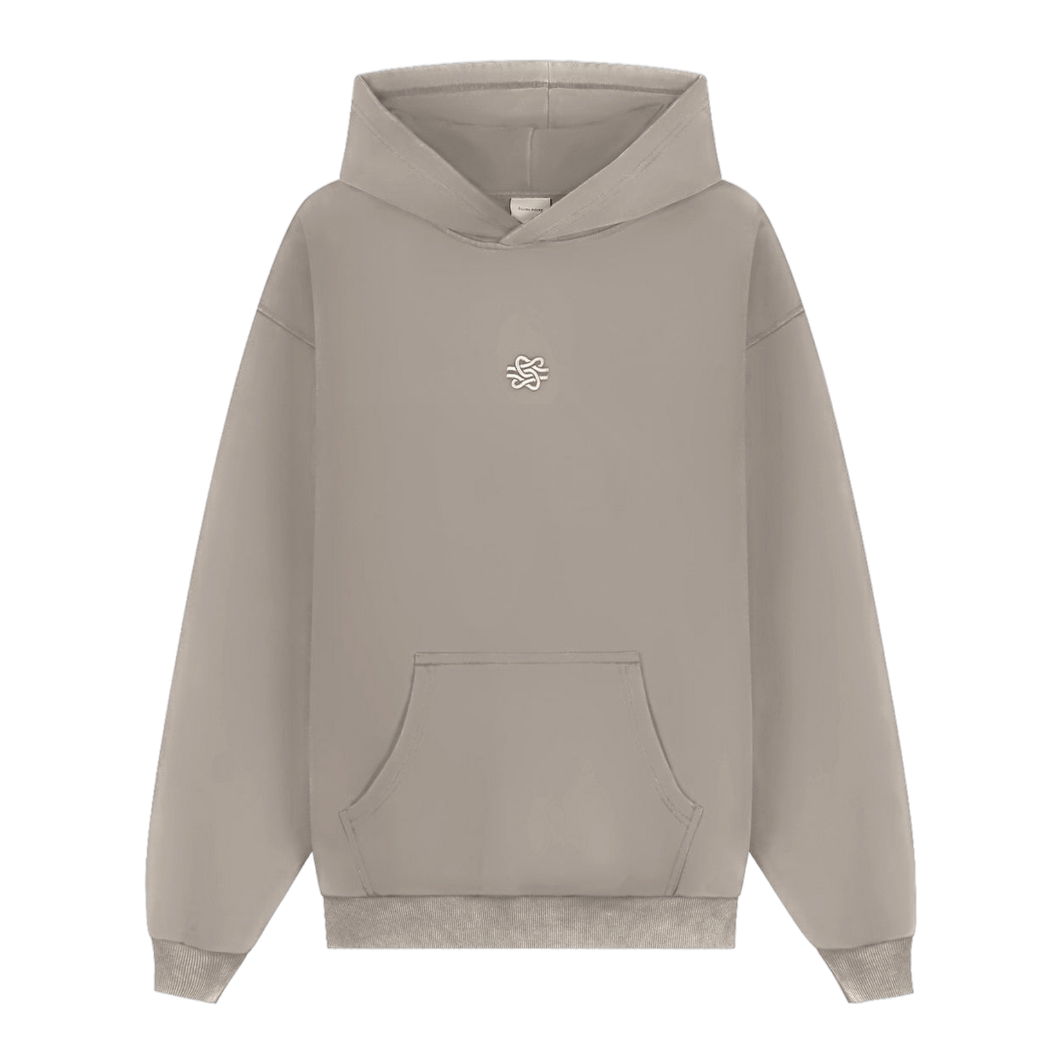 Hoodie Boxy Embroidered Melange Pure