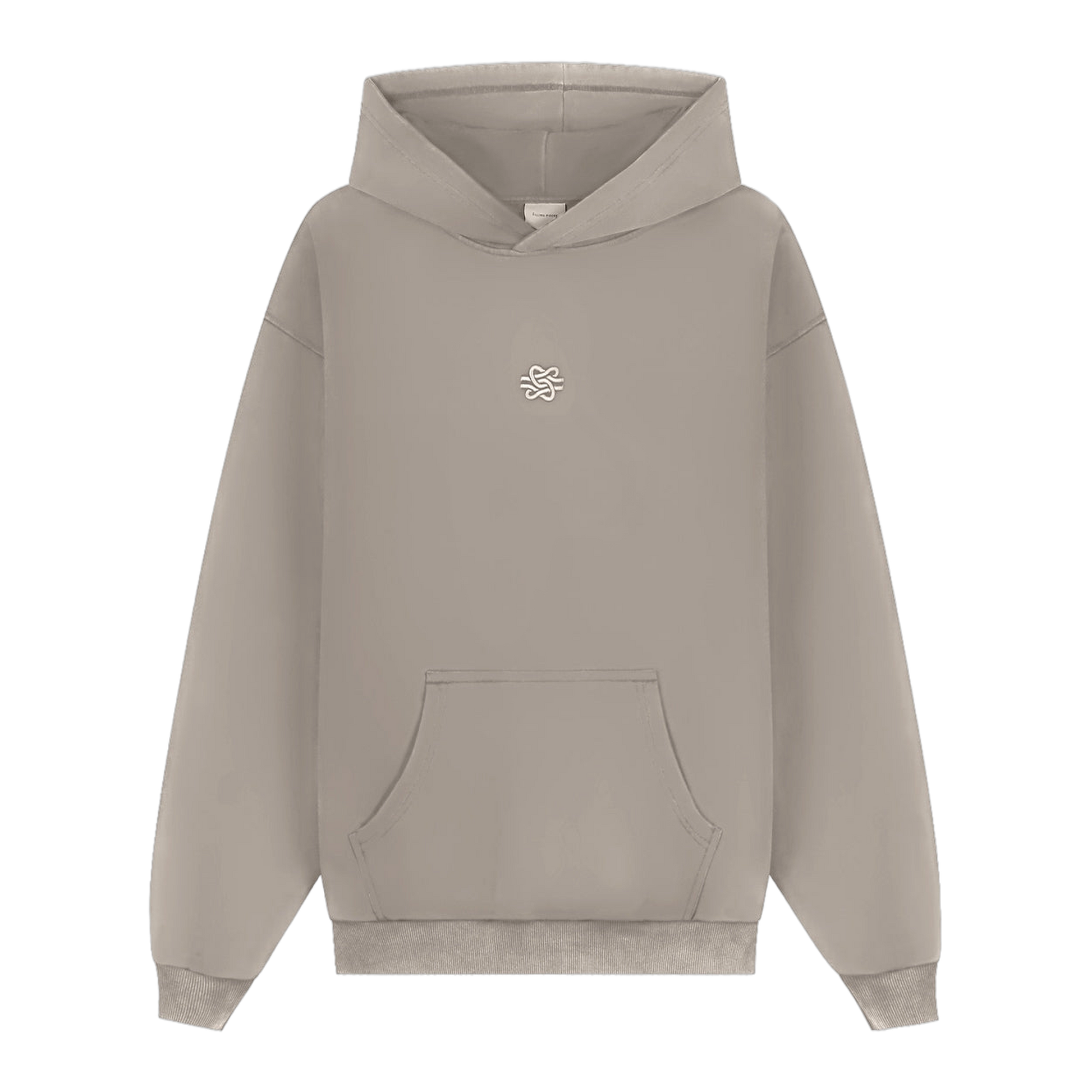 Hoodie Boxy Embroidered Melange Pure