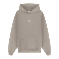 Hoodie Boxy Embroidered Melange Pure