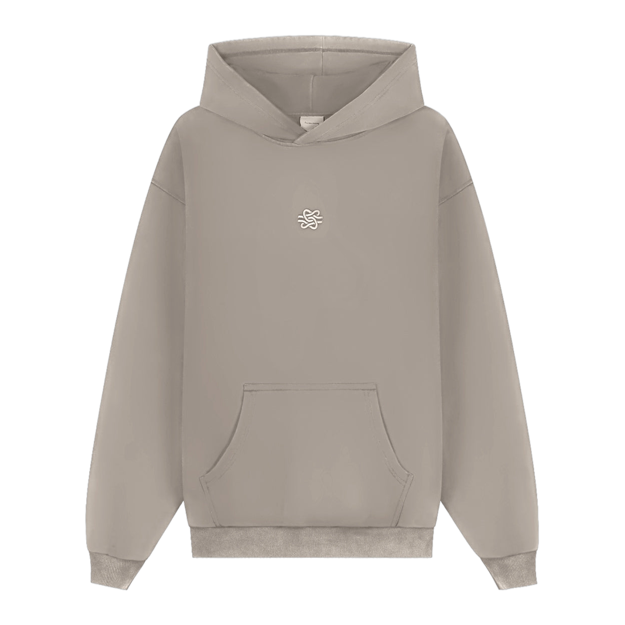 Hoodie Boxy Embroidered Melange Pure