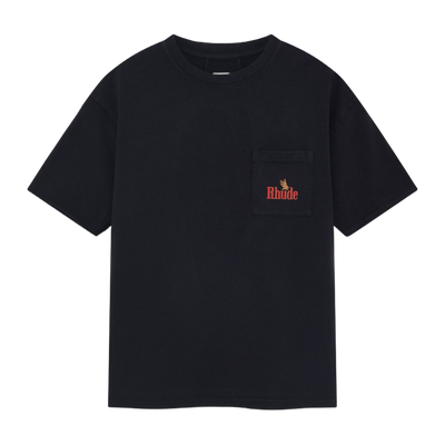 RHUDE AMERICAN SPIRIT POCKET TEE VINTAGE BLACK