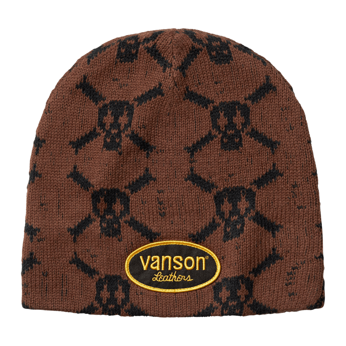 Supreme x Vanson Leathers Skull Beanie 'Brown' · kolab