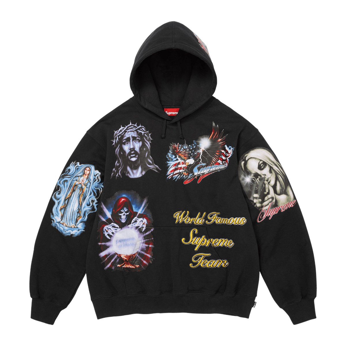 Supreme Stickers Hooded Sweatshirt Black · kolab