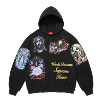 Supreme Stickers Hooded Sweatshirt Black · kolab