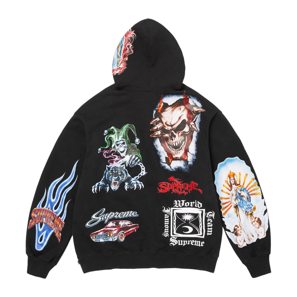 Supreme Stickers Hooded Sweatshirt Black · kolab