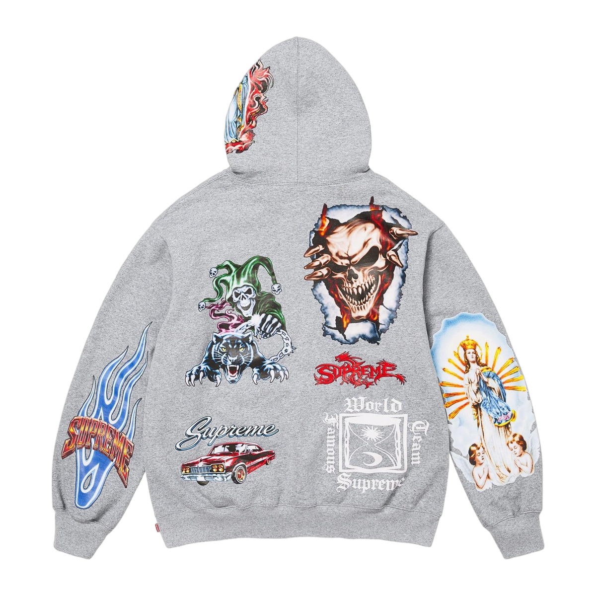 Supreme Stickers Hooded Sweatshirt Heather Grey · kolab
