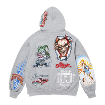 Supreme Stickers Hooded Sweatshirt Heather Grey · kolab
