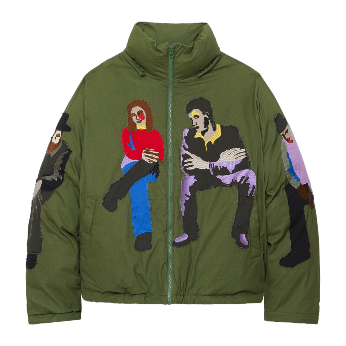 Subway Car Patchwork Puffer Green