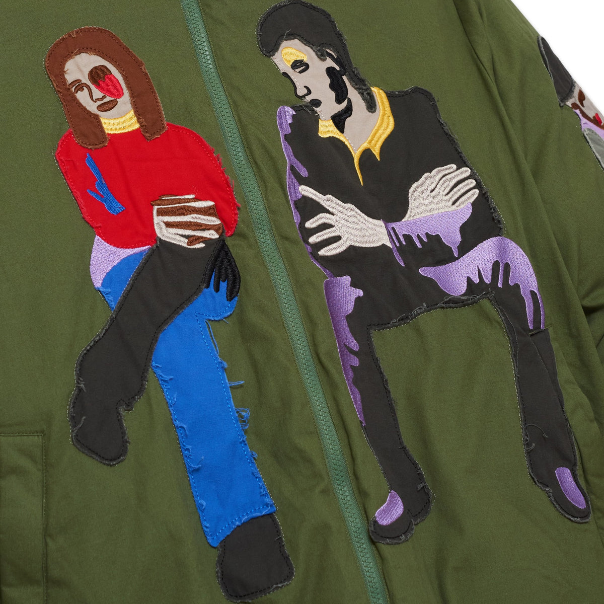 Subway Car Patchwork Puffer Green