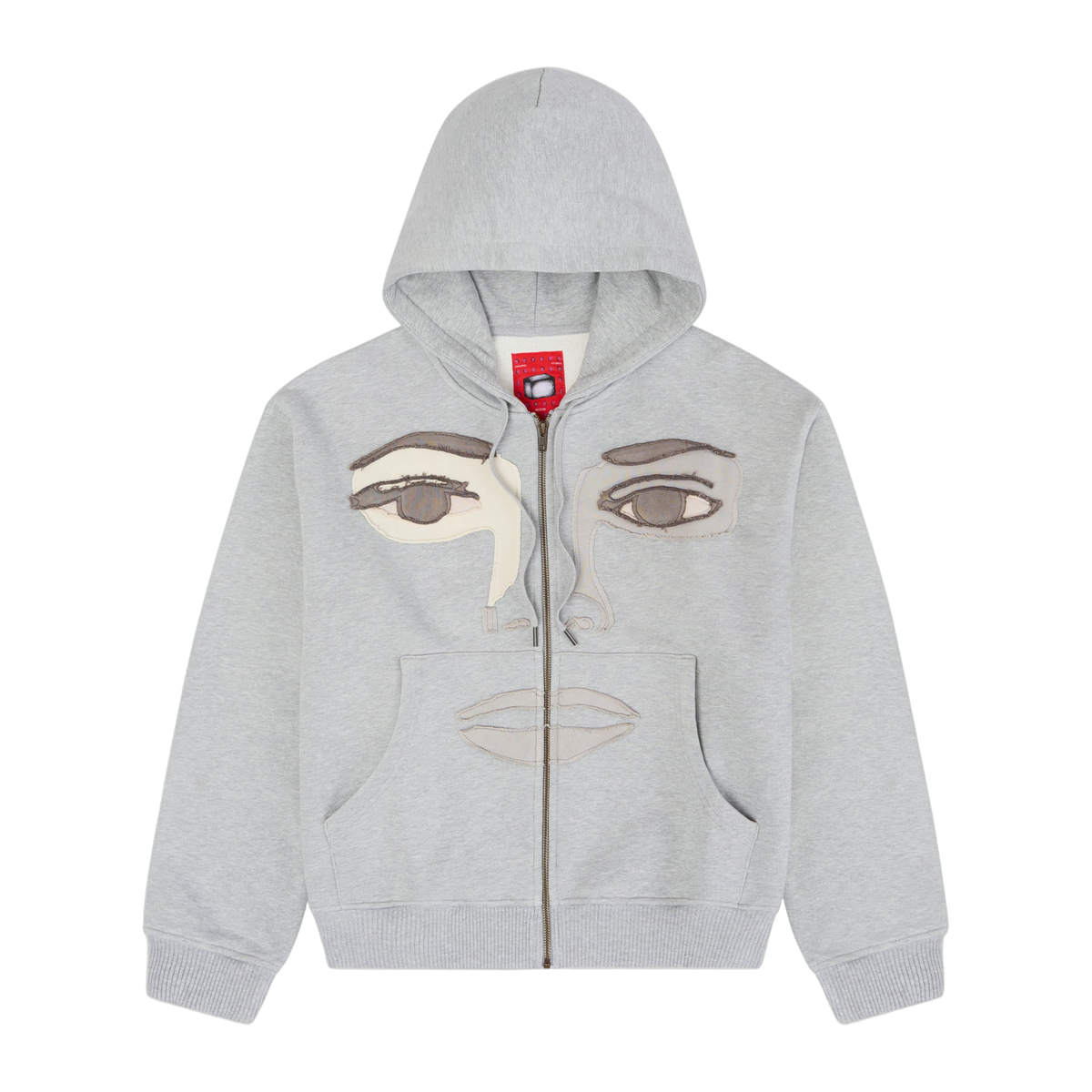 Face Hoodie Stone Gray