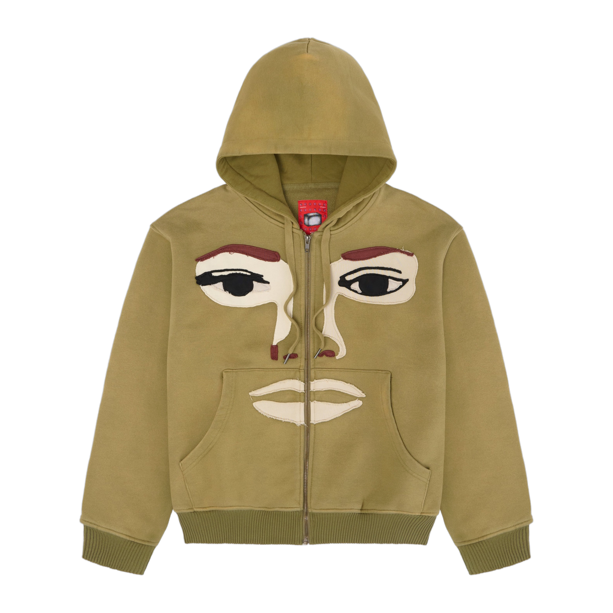 Face Hoodie Forest Green