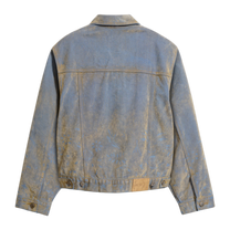 Face Floral Flocked Denim Jacket Brown / Blue