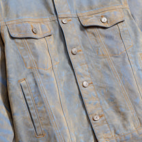 Face Floral Flocked Denim Jacket Brown / Blue