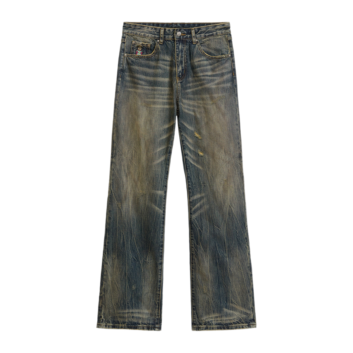 Slim Flare Dove Denim Pant Deep Washed