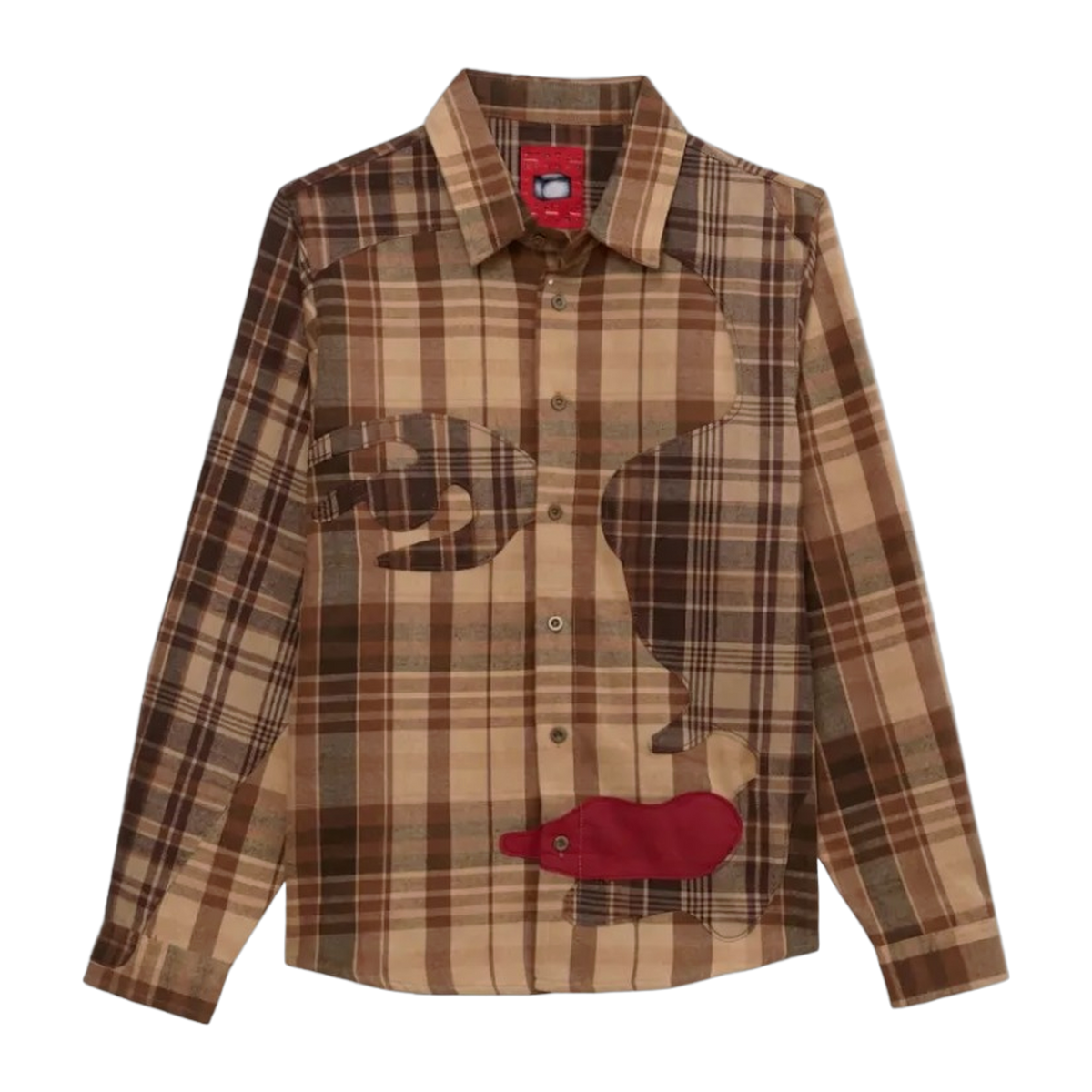 Patchwork Face Flannel Brown