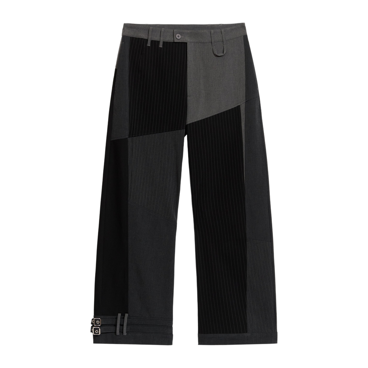 Patchwork Curved Trouser Black