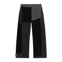 Patchwork Curved Trouser Black