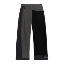 Patchwork Curved Trouser Black