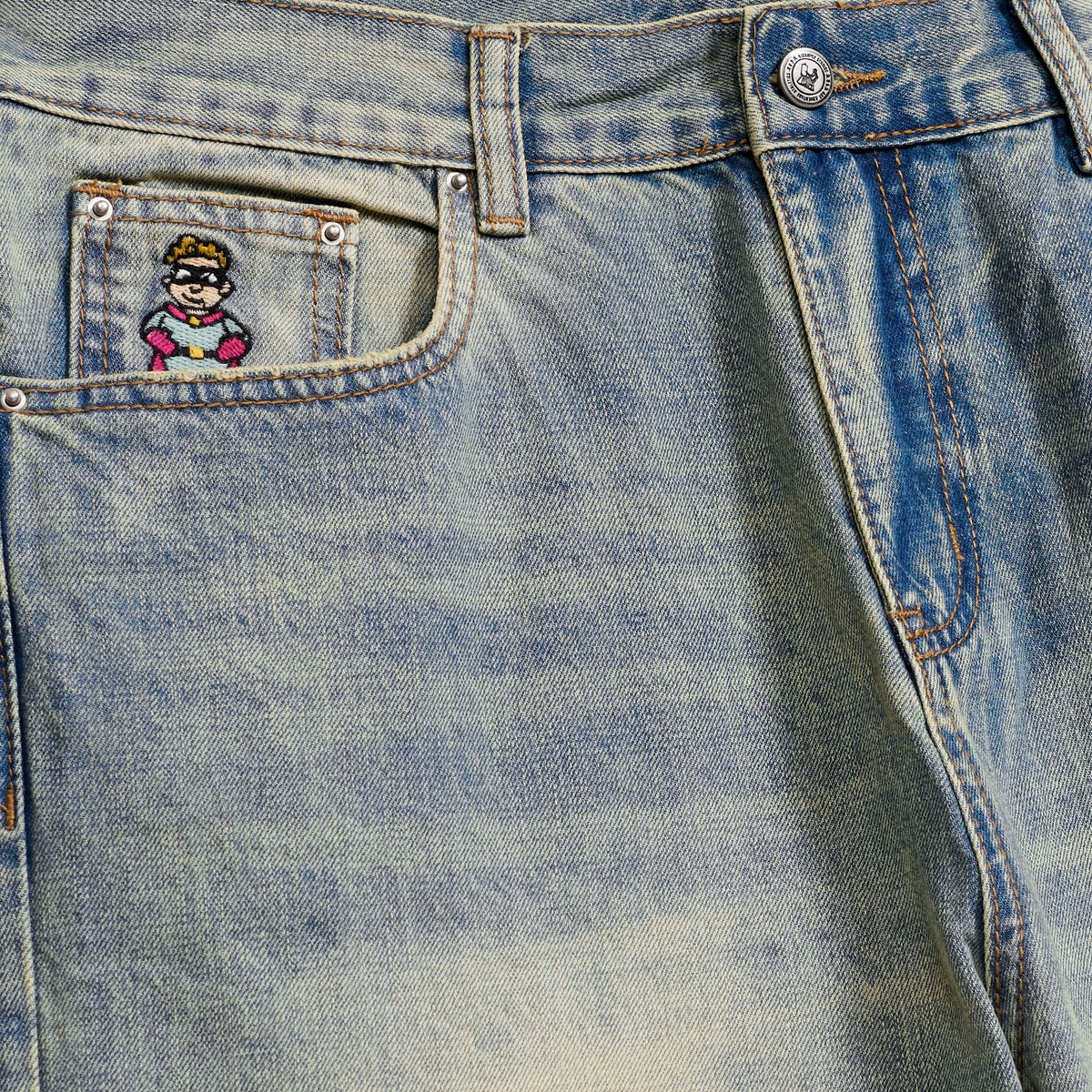 Light Wash Dove Denim Pants Light Mud Wash