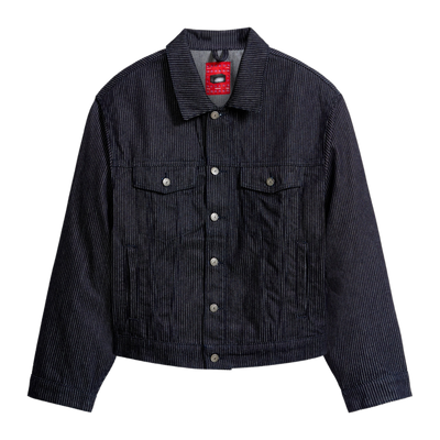Stripe Dove Denim Jacket Dark Blue