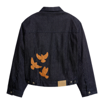 Stripe Dove Denim Jacket Dark Blue