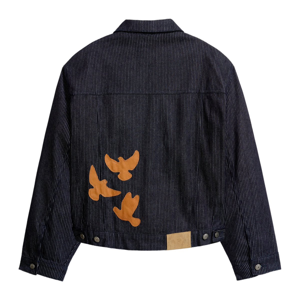 Stripe Dove Denim Jacket Dark Blue