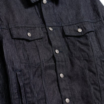 Stripe Dove Denim Jacket Dark Blue