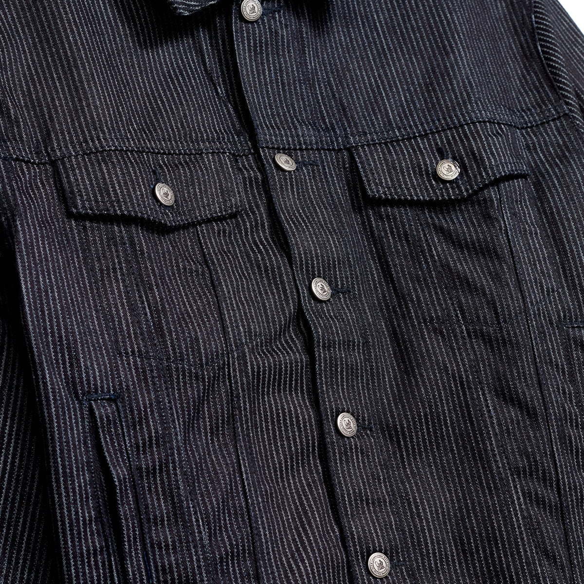 Stripe Dove Denim Jacket Dark Blue