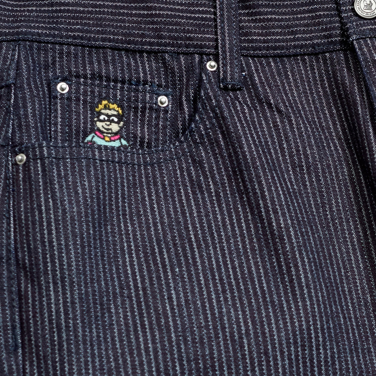 Stripe Dove Denim Pants Dark Blue