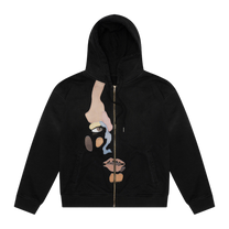 Side Eye Face Hoodie Black