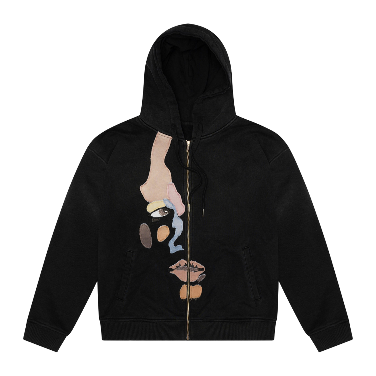 Side Eye Face Hoodie Black