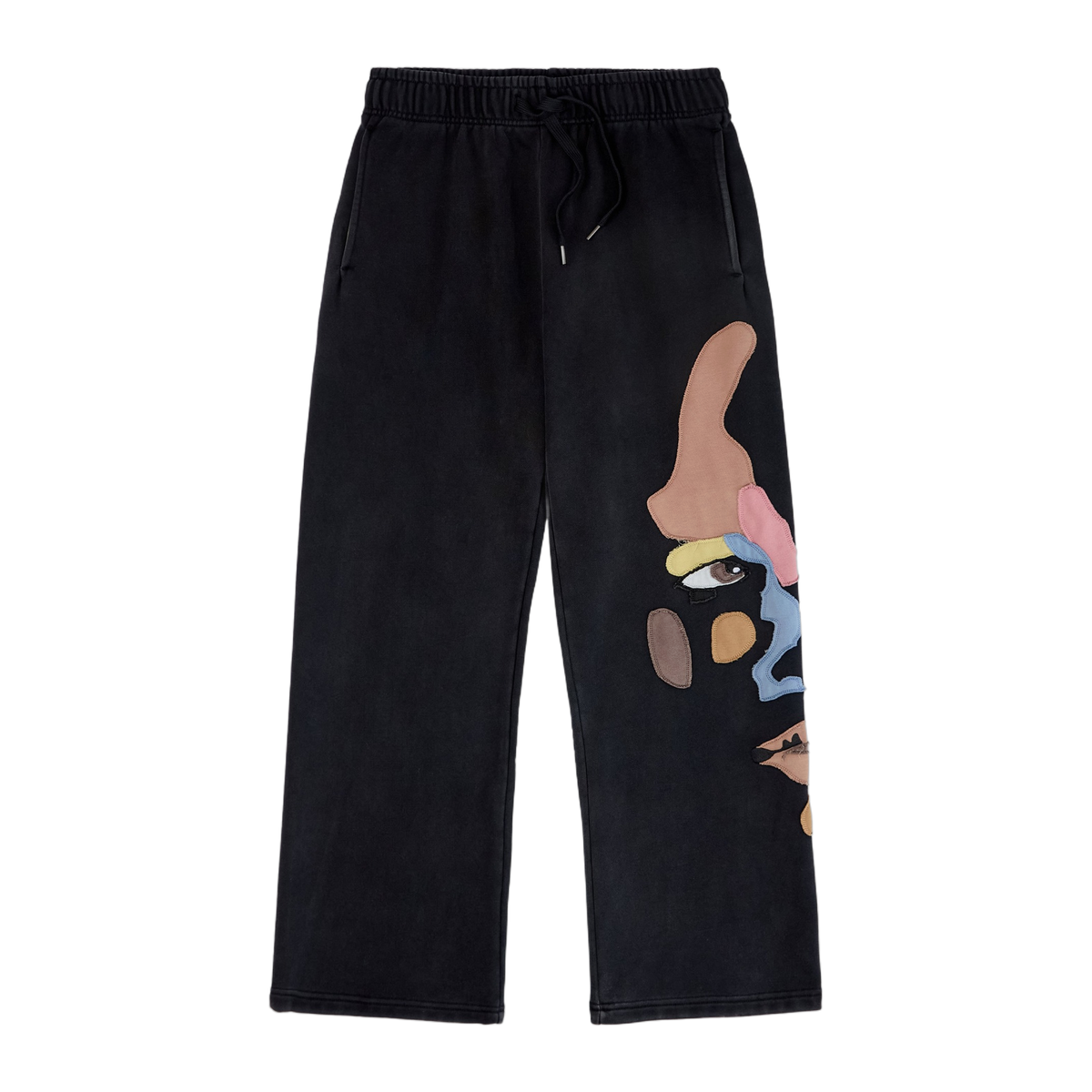Side Eye Face Sweats Black