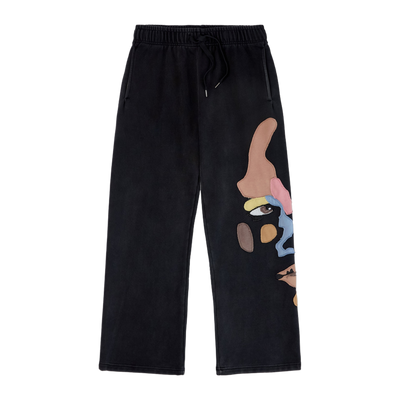 Side Eye Face Sweats Black