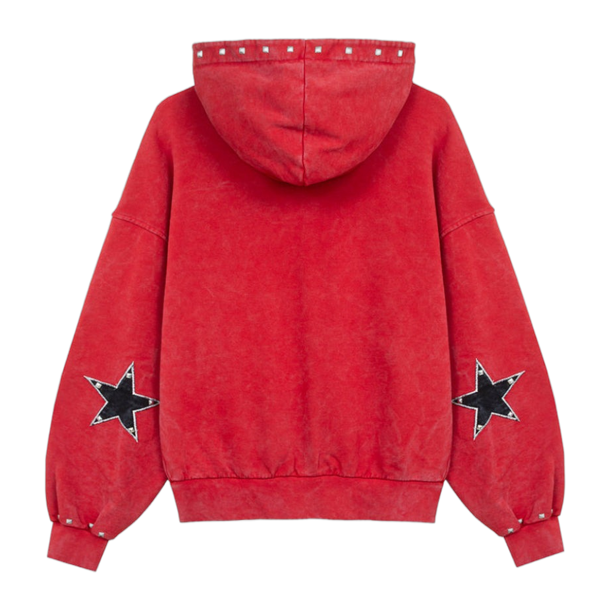 Studded Zipper Red