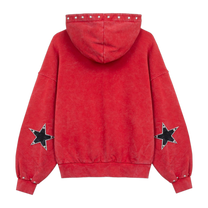 Studded Zipper Red