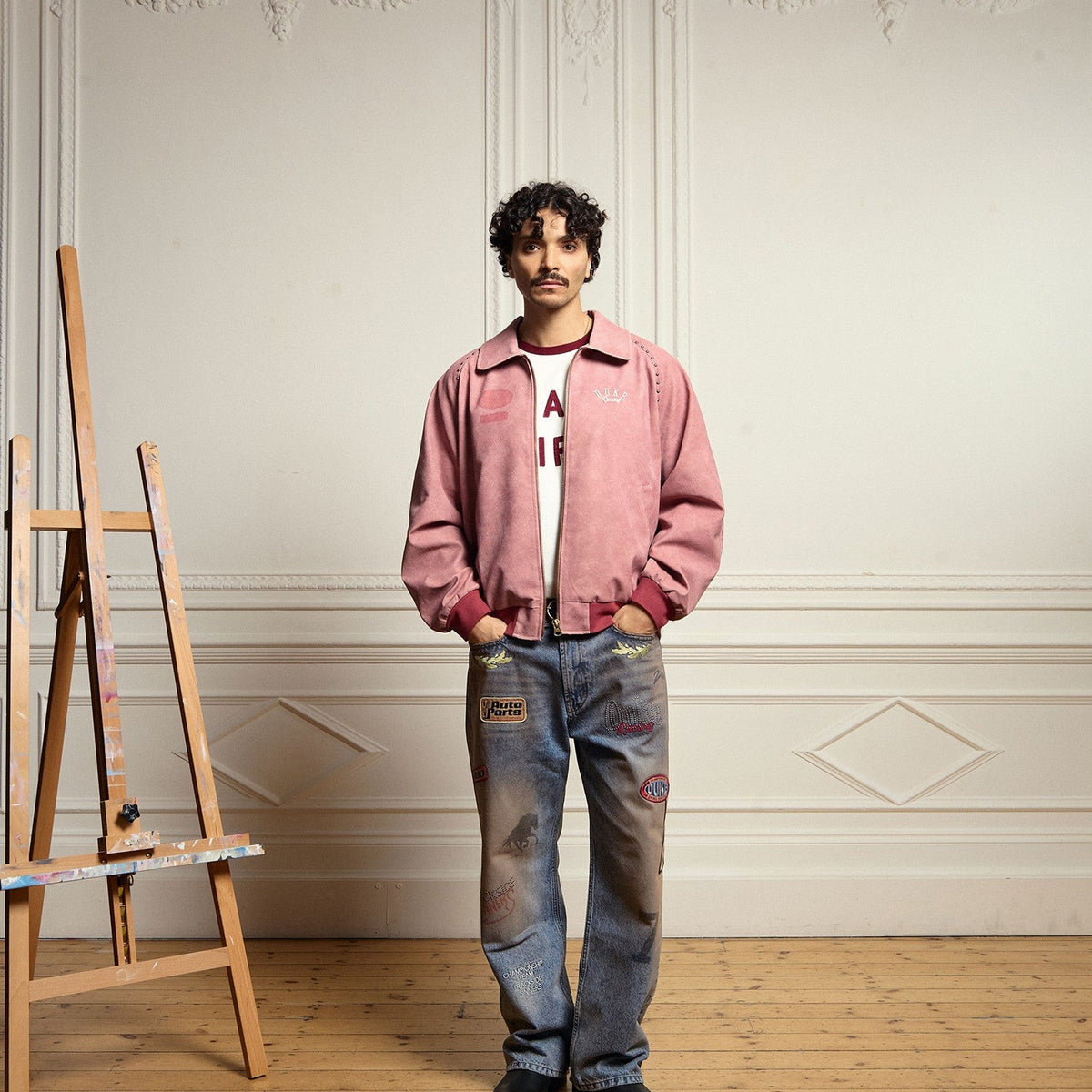 DR4 Sun Faded Rose Bomber Jacket