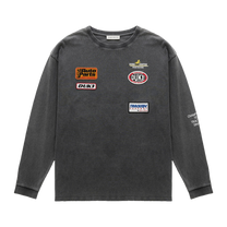 DR4 Washed Black Track Long Sleeve Top