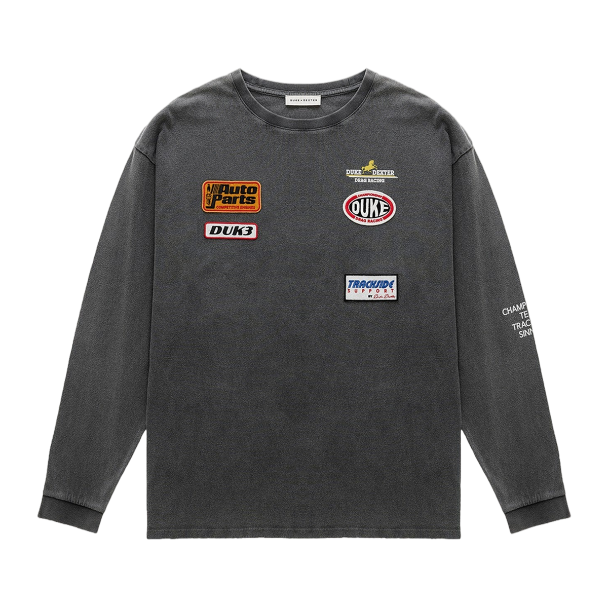 DR4 Washed Black Track Long Sleeve Top