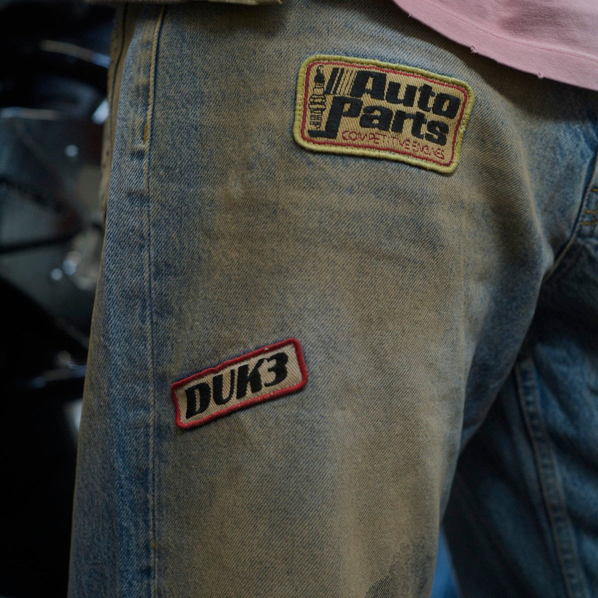 DR4 Trackside Washed Denim Blue Jeans