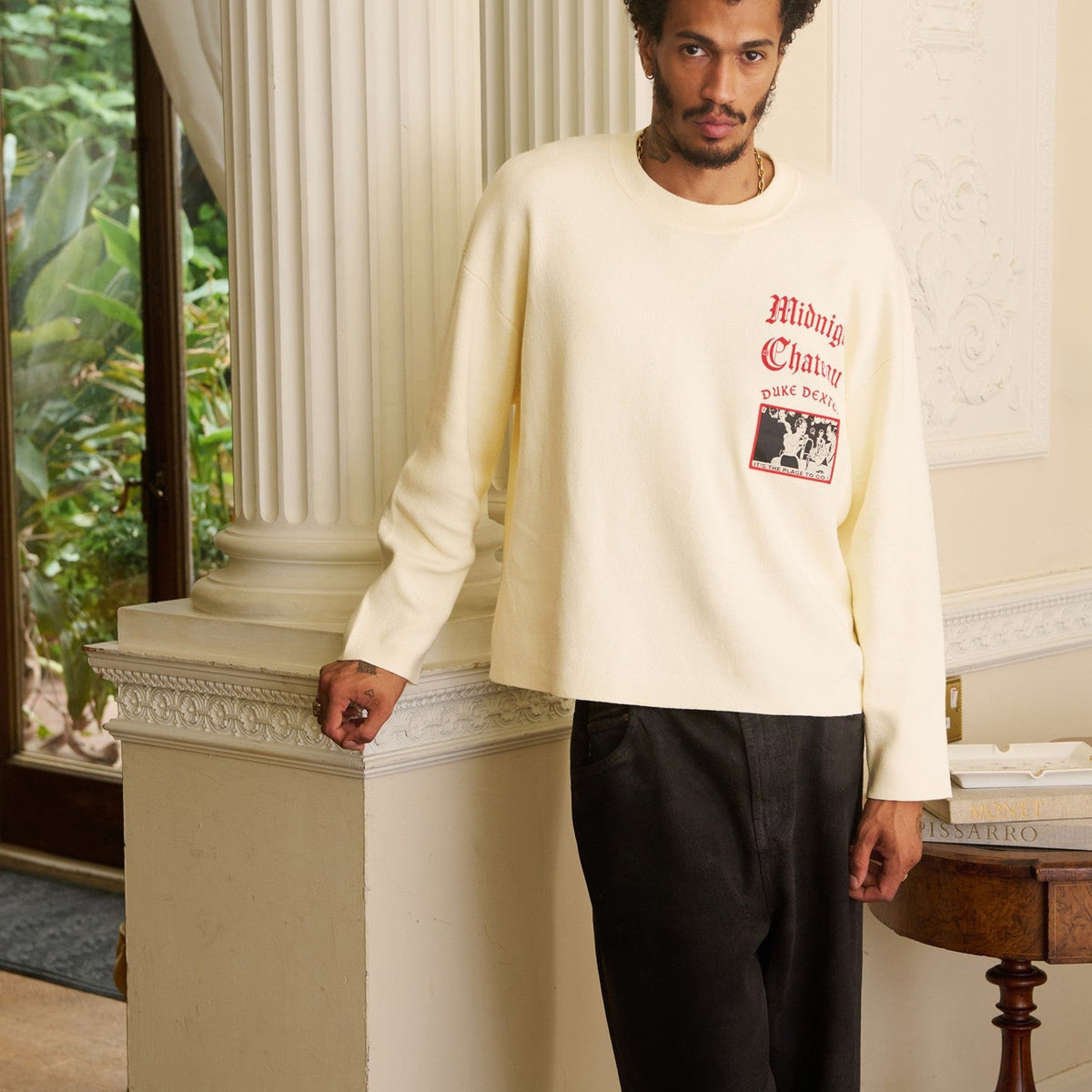 MC It's The Place To Go Cream Knitted Crewneck